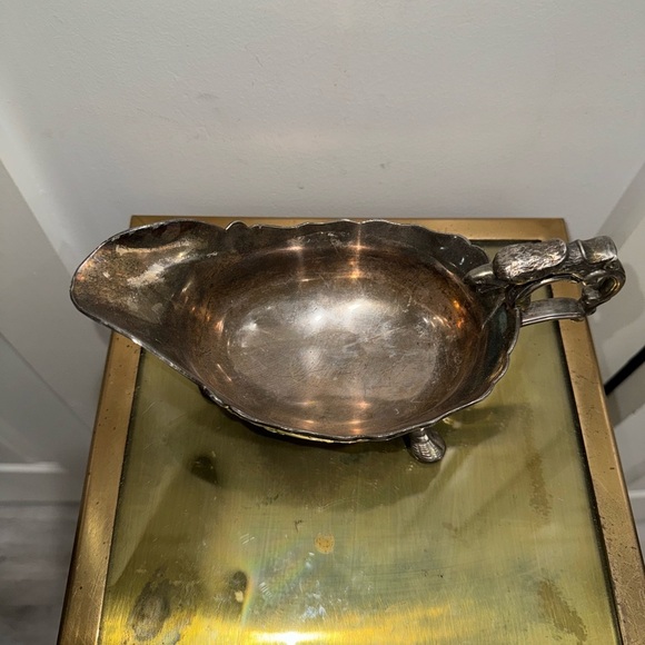 Corbell And Co Silver Plated Gravy Boat, Bird of Prey or Eagle Handle - Picture 3 of 8